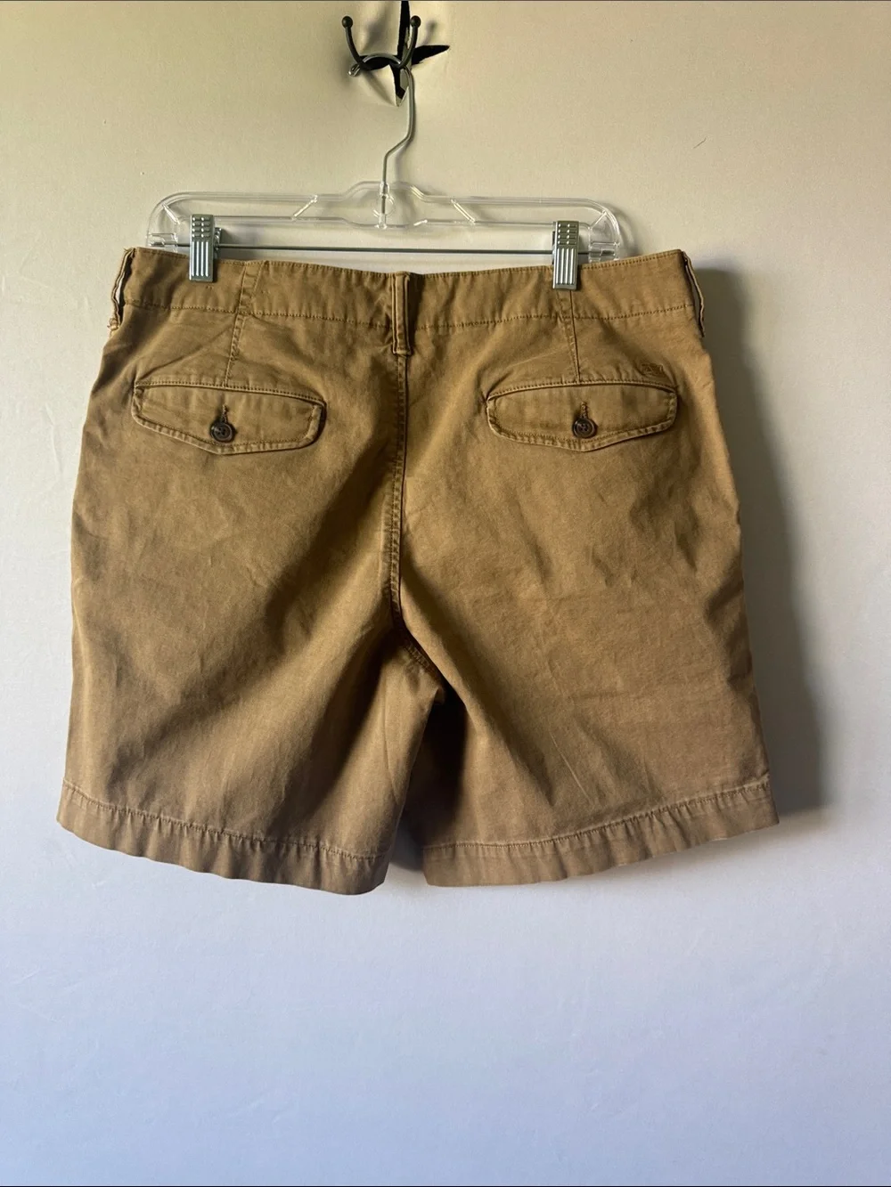 American Eagle Outfitters Men's Tan Flat-Front Cotton Shorts